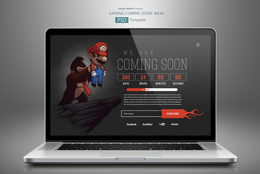 Gaming Coming Soon - PSD Template 02