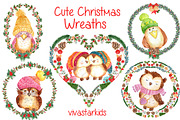 Watercolor Christmas wreaths clipart