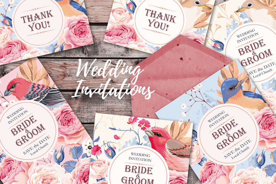 Wedding Invitations with Roses in Wedding Templates - product preview 8