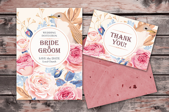 Wedding Invitations with Roses in Wedding Templates - product preview 2