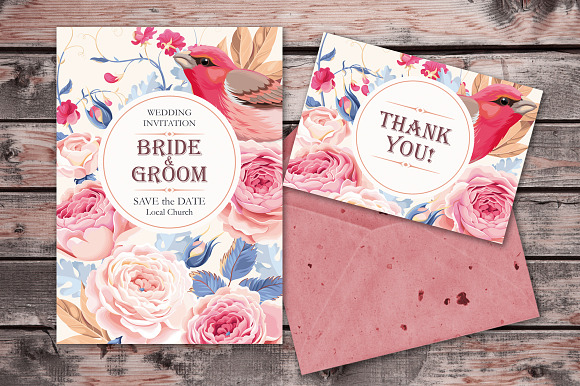 Wedding Invitations with Roses in Wedding Templates - product preview 3