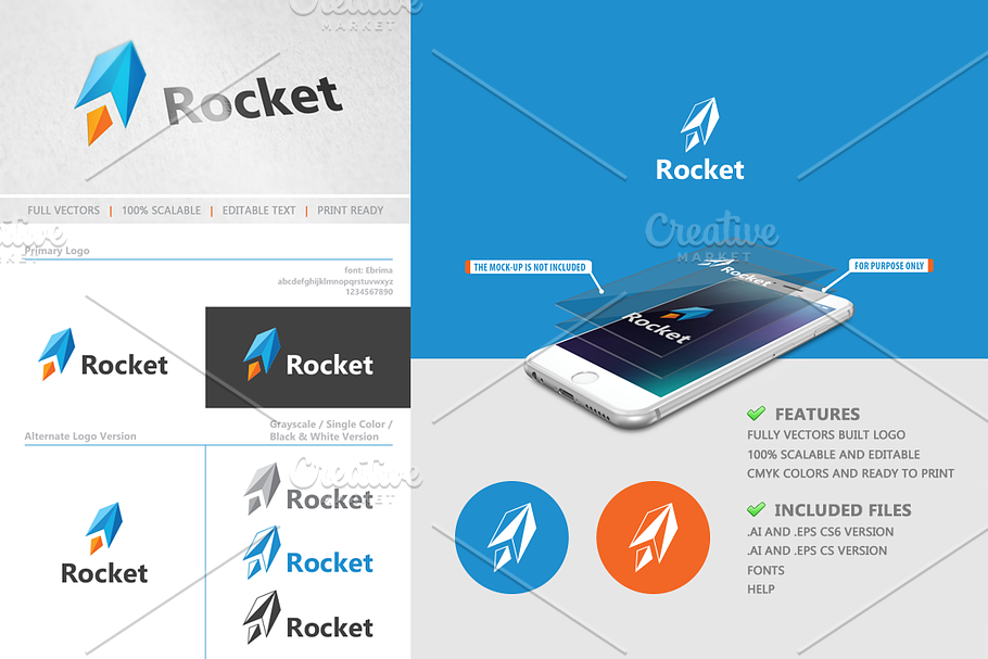 ROCKET LOGO TEMPLATE in Logo Templates - product preview 8
