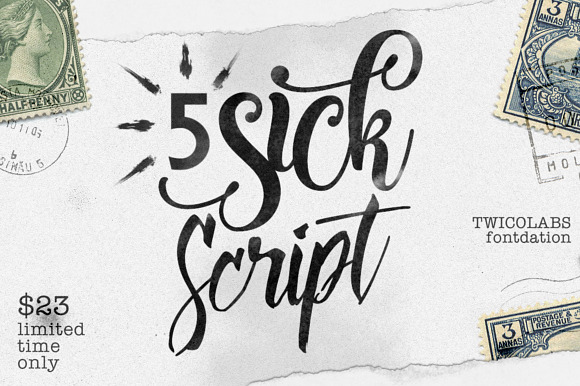 5 Sick Script in Script Fonts - product preview 10