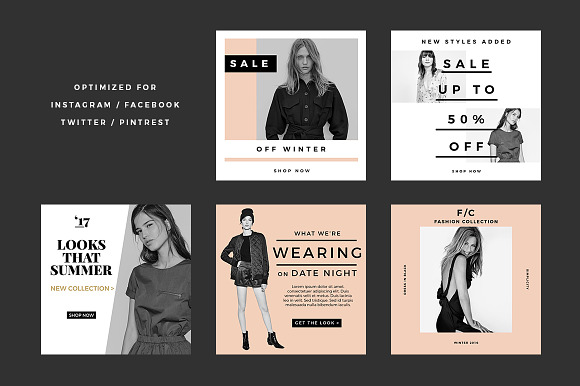 Fashion Social Banner Pack 5 in Instagram Templates - product preview 2