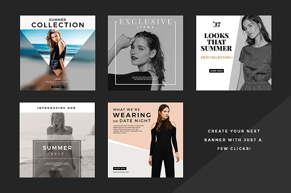 Fashion Social Banner Pack 5 in Instagram Templates - product preview 3