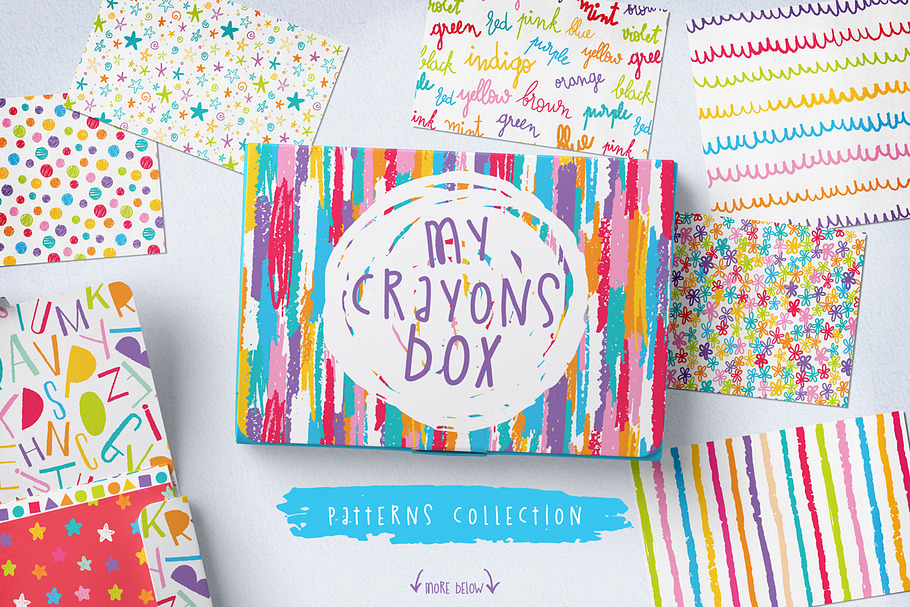 Seamless Hand-Drawn Crayons Patterns in Patterns - product preview 8