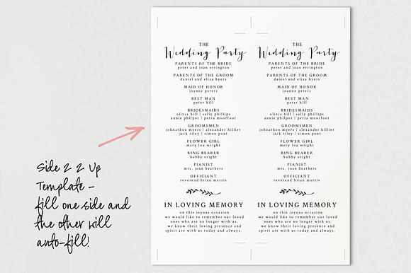 Wedding Program - Editable PDF in Wedding Templates - product preview 1