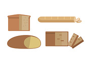 Set of Different Types of Bread