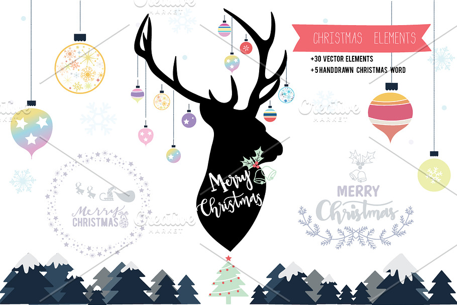 Christmas Elements decoration VECTOR in Illustrations - product preview 8