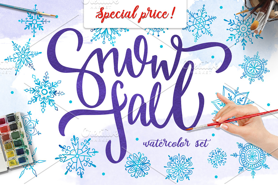 Snowfall - watercolor set