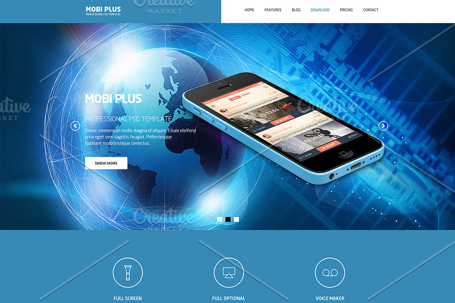 Mobi Plus PSD Website Template