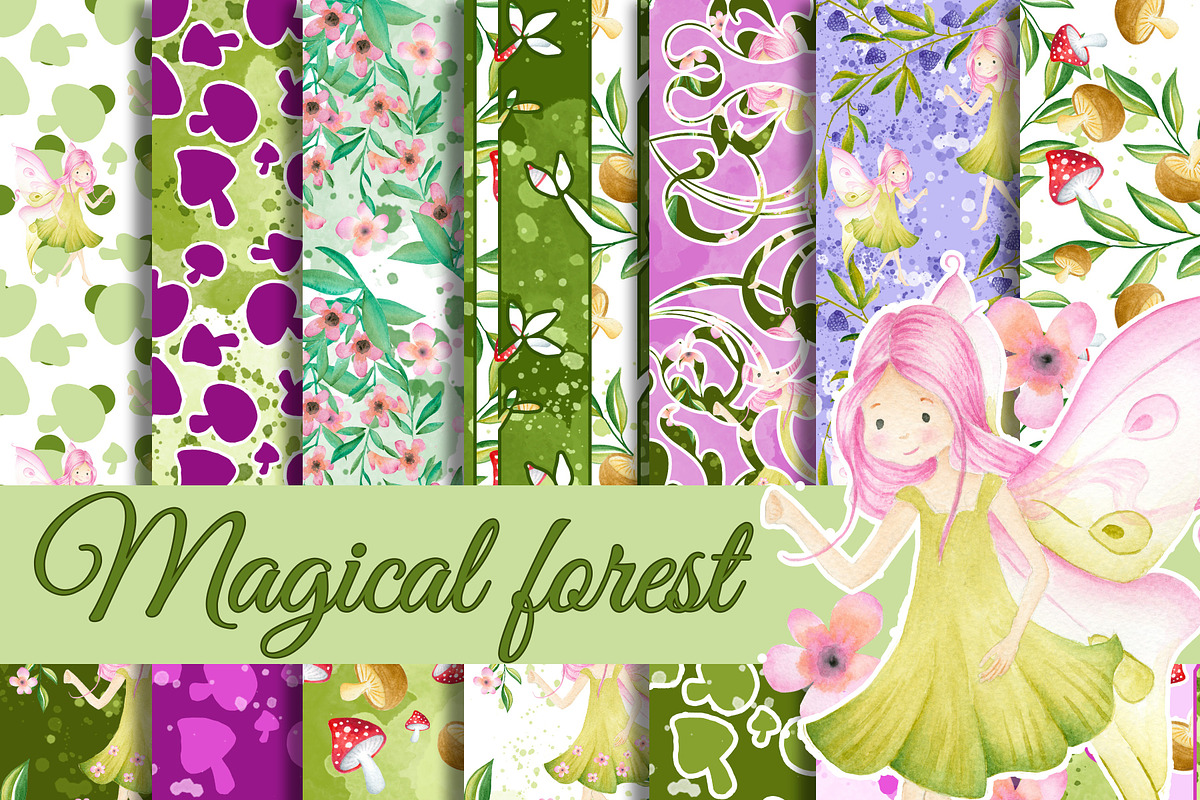 Magical forest patterns in Patterns - product preview 8
