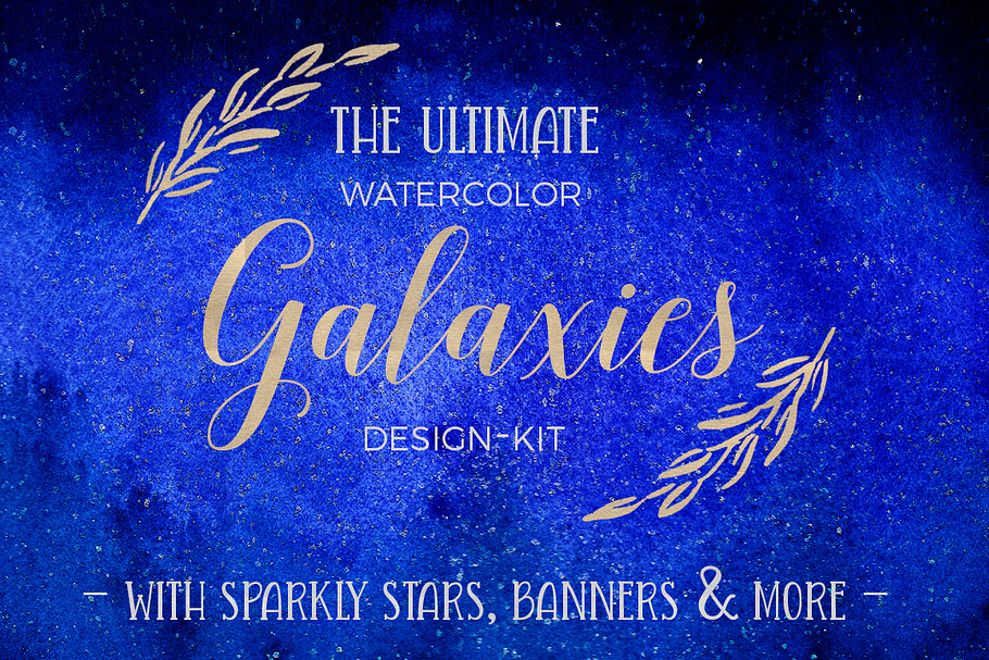 Watercolor Galaxy Sky Design Kit in Illustrations - product preview 8