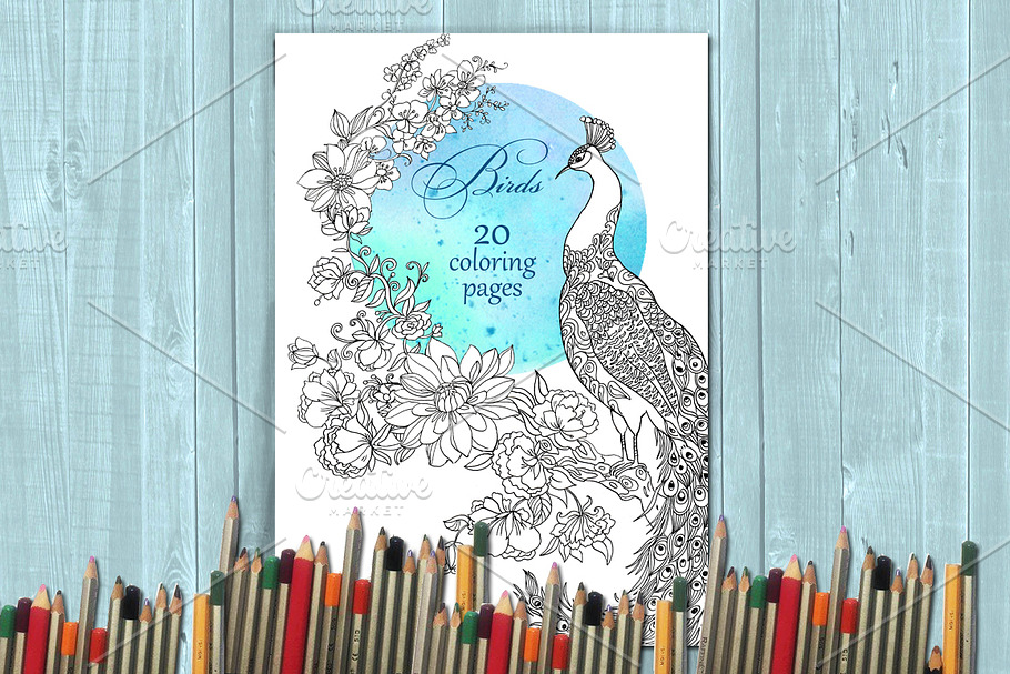 Coloring book /birds in Illustrations - product preview 8