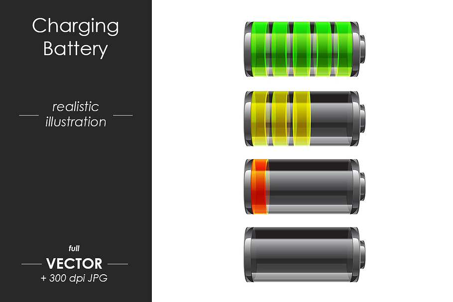 Charging Battery vector design in Graphics - product preview 8