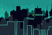City Cartoon Seamless Background