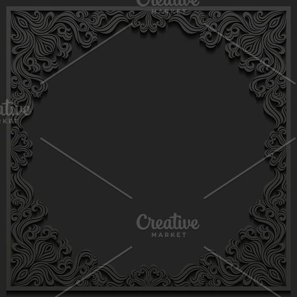 Set of paper floral frames in Patterns - product preview 1