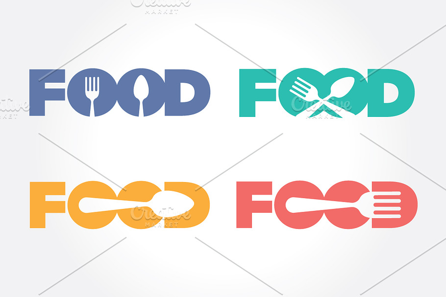 Creative Negative Space "FOOD" in Logo Templates - product preview 8