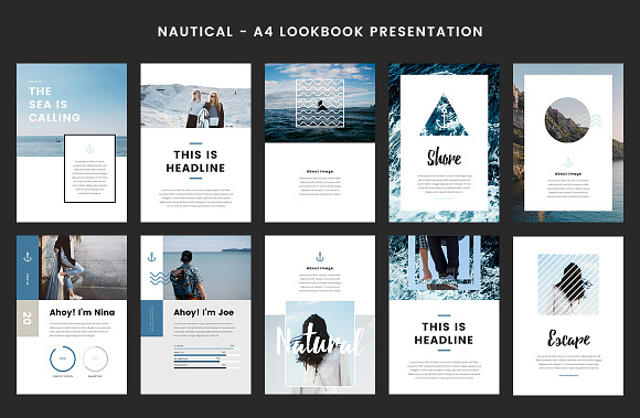 Nautical - A4 Printable PowerPoint in PowerPoint Templates - product preview 1
