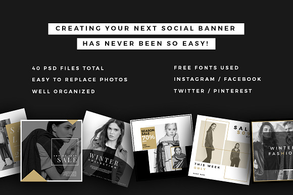 Fashion Social Banner Pack 7 in Instagram Templates - product preview 1