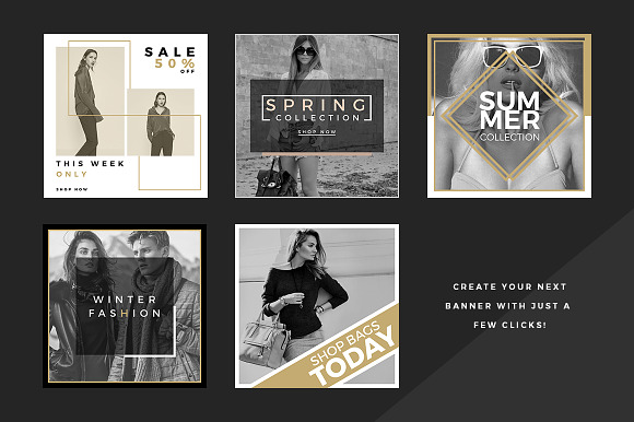 Fashion Social Banner Pack 7 in Instagram Templates - product preview 3