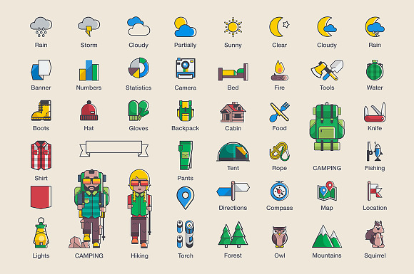 Mountain and camping Infographics in Infographic Icons - product preview 2