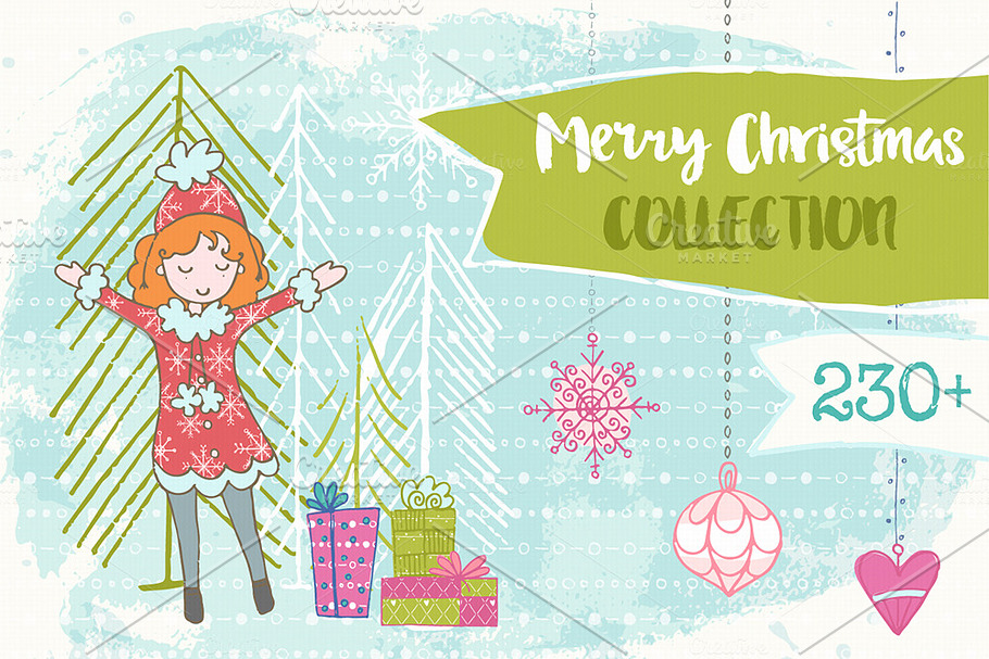 Christmas Hand Drawn Collection in Illustrations - product preview 8