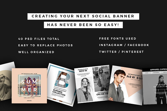 Fashion Social Banner Pack 8 in Instagram Templates - product preview 1