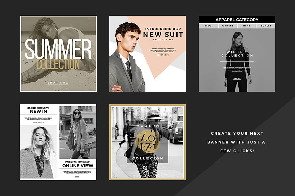 Fashion Social Banner Pack 8 in Instagram Templates - product preview 3