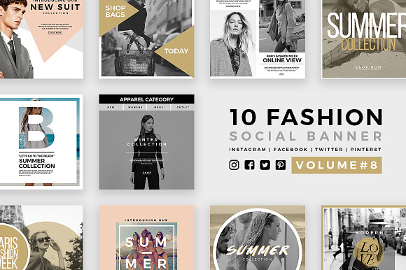 Fashion Social Banner Pack 8 in Instagram Templates - product preview 5