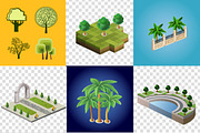 Set of images of trees