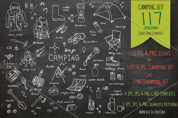 117 Hand drawn Camping icons! in Graphics - product preview 2