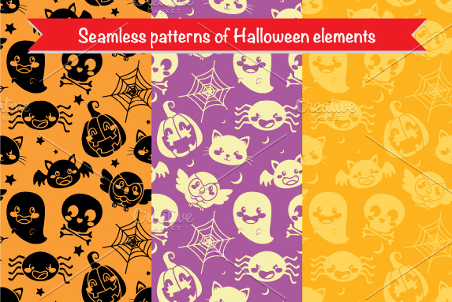 Three Seamless Halloween Patterns in Patterns - product preview 8