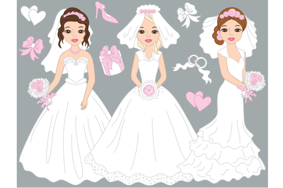 Vector Wedding Brides  in Illustrations - product preview 8