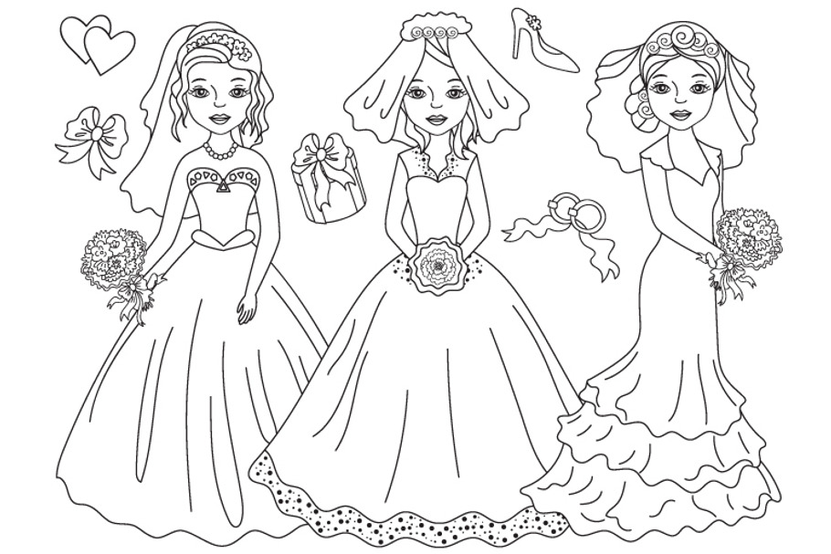 Vector Black & White Wedding Brides in Illustrations - product preview 8