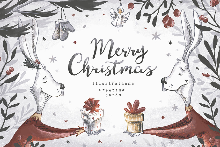 Vintage Christmas Collection in Illustrations - product preview 8