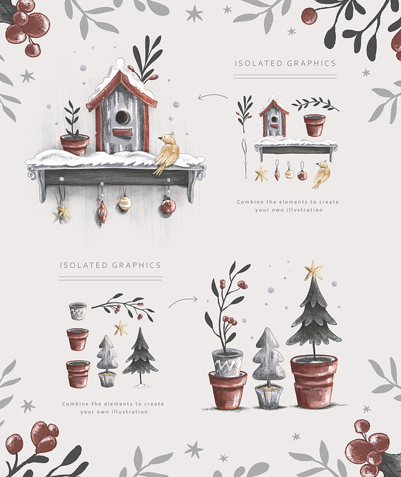 Vintage Christmas Collection in Illustrations - product preview 2