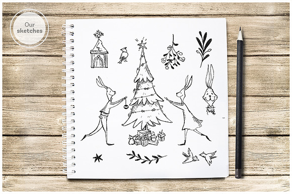 Vintage Christmas Collection in Illustrations - product preview 6