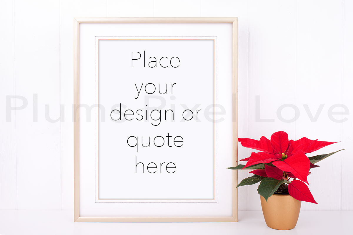 Christmas styled gold frame mockup  in Print Mockups - product preview 8