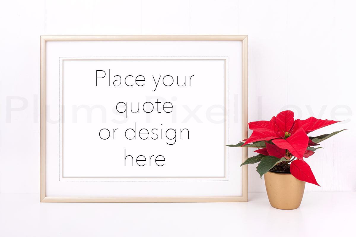 Christmas styled gold frame mockup in Print Mockups - product preview 8