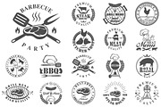 Set of meat emblems