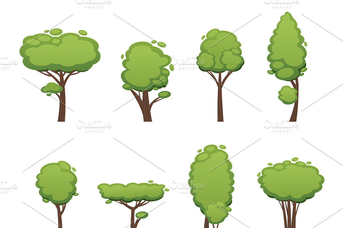 Nature vector cut tree design in Illustrations - product preview 8