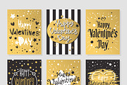 Valentines Day gold greeting cards