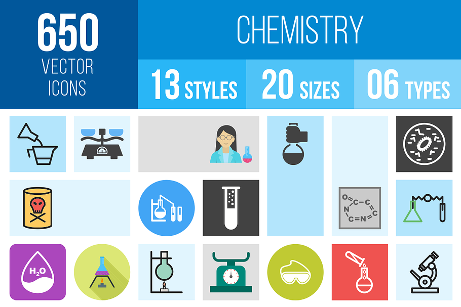 650 Chemistry Icons in Graphics - product preview 8