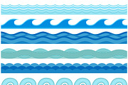 Waves flat style vector seamless