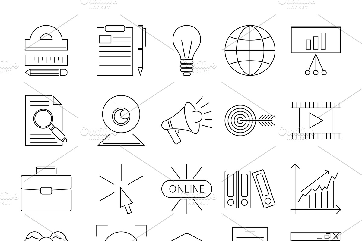 Vector business webinar icons in Illustrations - product preview 8