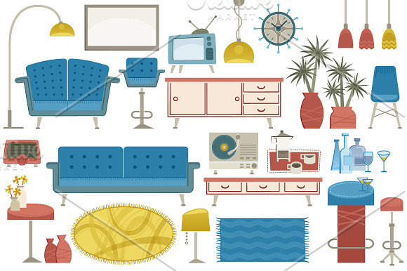 Living room furniture in Illustrations - product preview 1