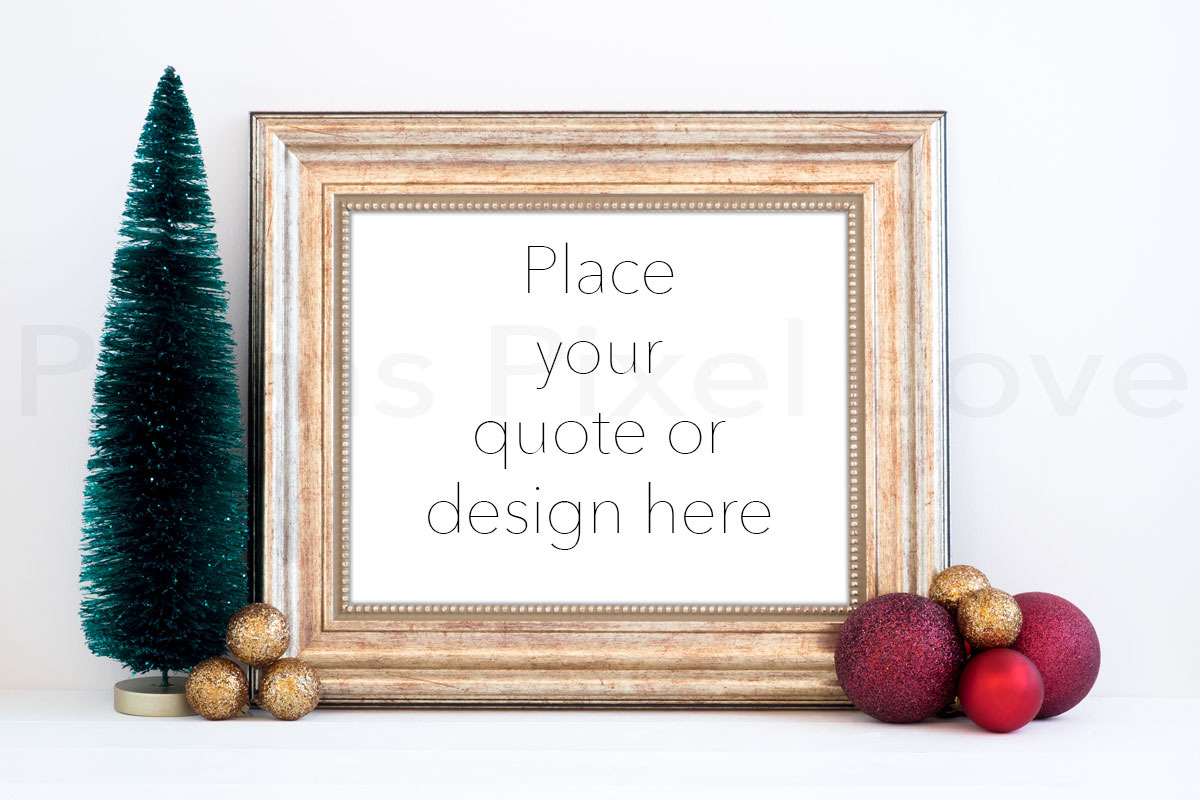 Christmas styled gold frame mockup in Print Mockups - product preview 8