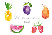 Watercolor fruit set