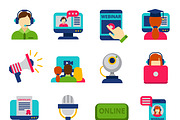 Video conference webinar icons